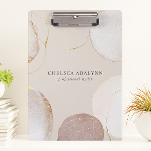 抽象芸術水色きらびやかなラグジュアリーエレガント金ゴールド クリップボード