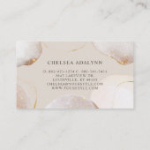 抽象芸術水色きらびやかなラグジュアリーエレガント金ゴールド 予約カード (裏面)