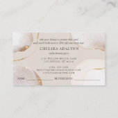 抽象芸術水色きらびやかなラグジュアリーエレガント金ゴールド 紹介カード (裏面)