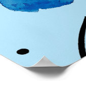 抽象芸術水色のインクスタイル付きの幾何学的形状 ポスター (角)