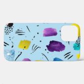 抽象芸術水色のインクスタイル付きの幾何学的形状 Case-Mate iPhoneケース (裏面 (横))