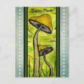 抽象芸術水色のキノコ。 ポストカード (正面)