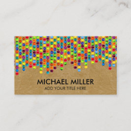 抽象芸術水色の円線 名刺