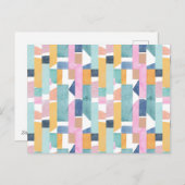 抽象芸術水色の形状パターン シーズンポストカード (正面/裏面)