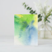 抽象芸術水色の手の絵を描背下8 ポストカード (スタンド正面)