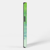 抽象芸術水色の手の絵を描背下8 iPhoneケース (右側面)