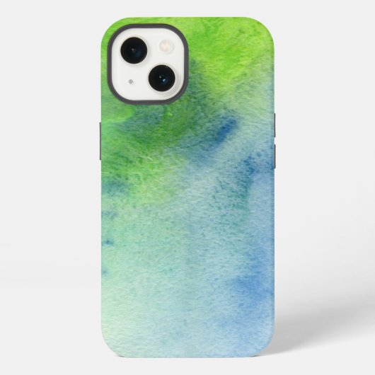 抽象芸術水色の手の絵を描背下8 iPhoneケース (裏面)