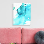 抽象芸術水色の手の絵を描背景2 キャンバスプリント (インサイチュ (リビング))