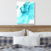 抽象芸術水色の手の絵を描背景2 キャンバスプリント (インサイチュ (寝室))