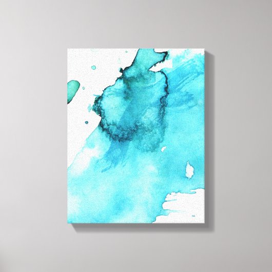 抽象芸術水色の手の絵を描背景2 キャンバスプリント (正面)