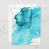 抽象芸術水色の手の絵を描背景2 ポストカード (正面/裏面)