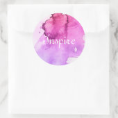 抽象芸術水色の手の絵を描背景5 ラウンドシール (バッグ)