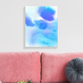 抽象芸術水色の手絵を描の背景。 キャンバスプリント (インサイチュ (リビング))
