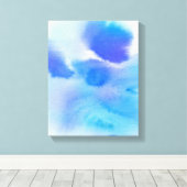 抽象芸術水色の手絵を描の背景。 キャンバスプリント (インサイチュ (ウッドフロア))