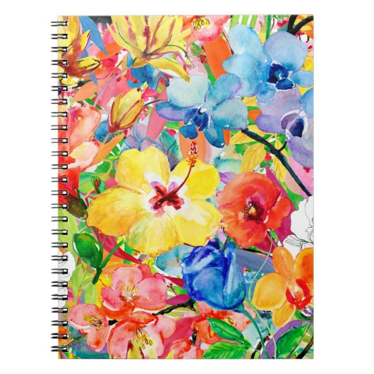 抽象芸術水色の手色彩の鮮やかの背景(m) ノートブック (正面)