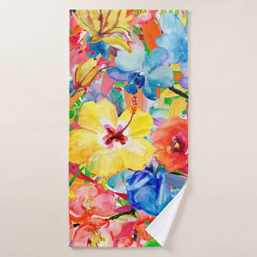 抽象芸術水色の手色彩の鮮やかの背景(m) バスタオル (バスタオル)