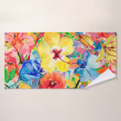 抽象芸術水色の手色彩の鮮やかの背景(m) バスタオル (バスタオル)