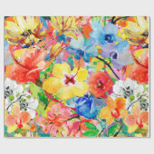 抽象芸術水色の手色彩の鮮やかの背景(m) ラッピングペーパー (フラット)