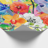 抽象芸術水色の手色彩の鮮やかの背景(m) ラッピングペーパー (角)