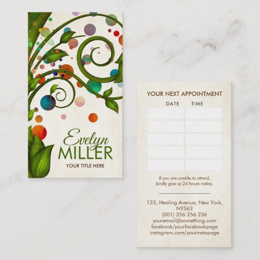 抽象芸術水色の渦巻き分岐 名刺 (正面/裏面)