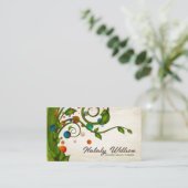 抽象芸術水色の渦巻き分岐 名刺 (スタンド正面)