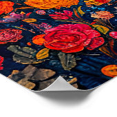 抽象芸術水色の満月のイラストレーション ポスター (角)