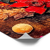 抽象芸術水色の満月のイラストレーション ポスター (角)