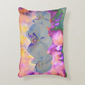 抽象芸術水色の熱帯フローララン アクセントクッション (正面(垂直))