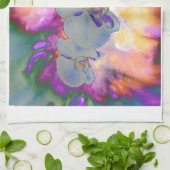 抽象芸術水色の熱帯フローララン キッチンタオル (折り畳み)