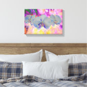 抽象芸術水色の熱帯フローララン キャンバスプリント (インサイチュ (寝室))