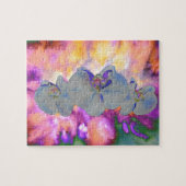 抽象芸術水色の熱帯フローララン ジグソーパズル (横)