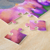 抽象芸術水色の熱帯フローララン ジグソーパズル (側面)