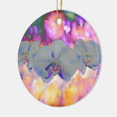 抽象芸術水色の熱帯フローララン セラミックオーナメント (左)