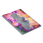 抽象芸術水色の熱帯フローララン ノートブック (右側)