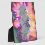 抽象芸術水色の熱帯フローララン フォトプラーク (側面)