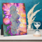 抽象芸術水色の熱帯フローララン フォトプラーク (側面)