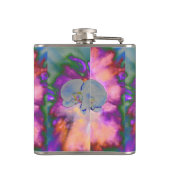 抽象芸術水色の熱帯フローララン フラスク (裏面)