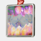 抽象芸術水色の熱帯フローララン メタルオーナメント (左)