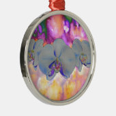 抽象芸術水色の熱帯フローララン メタルオーナメント (右)