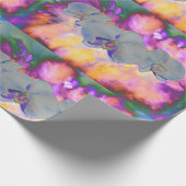 抽象芸術水色の熱帯フローララン ラッピングペーパー (角)