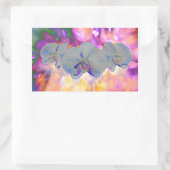 抽象芸術水色の熱帯フローララン 長方形シール (バッグ)