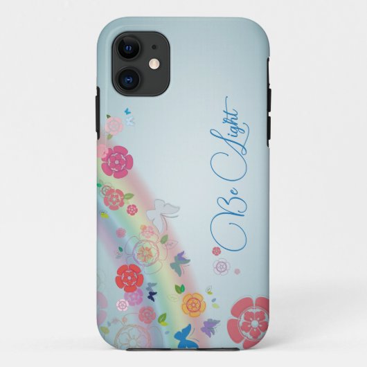 抽象芸術水色の花iPhoneケース Case-Mate iPhoneケース (裏面)