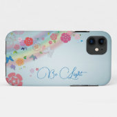 抽象芸術水色の花iPhoneケース Case-Mate iPhoneケース (裏面(横))