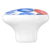 抽象芸術水色の青いドット セラミックノブ (側面)