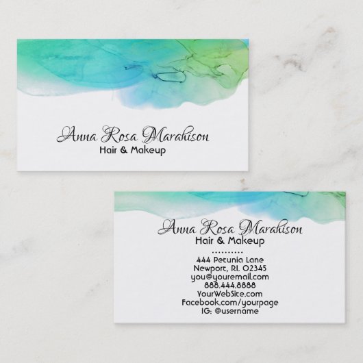 *~*抽象芸術水色アモダンクアブルー 名刺 (正面/裏面)