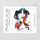 抽象芸術水色インクカラフル女性メイクアップフライ チラシ (正面)