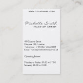 抽象芸術水色インクカラフル女性メイクアップBusi 名刺 (裏面)