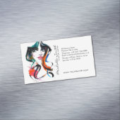 抽象芸術水色インクカラフル女性メイクアップMagn マグネット名刺 (インサイチュ)