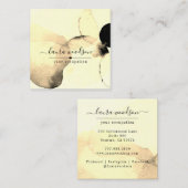 抽象芸術水色インク形状インテリア設計者 スクエア名刺 (正面/裏面)