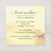 抽象芸術水色インク形状インテリア設計者 スクエア名刺 (裏面)